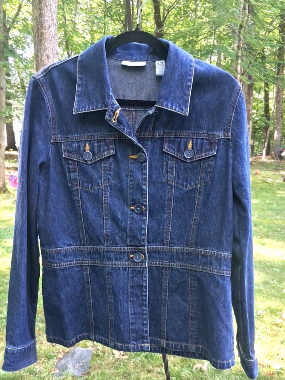 VALERIE STEVENS Dark Wash Denim Jacket – Size M